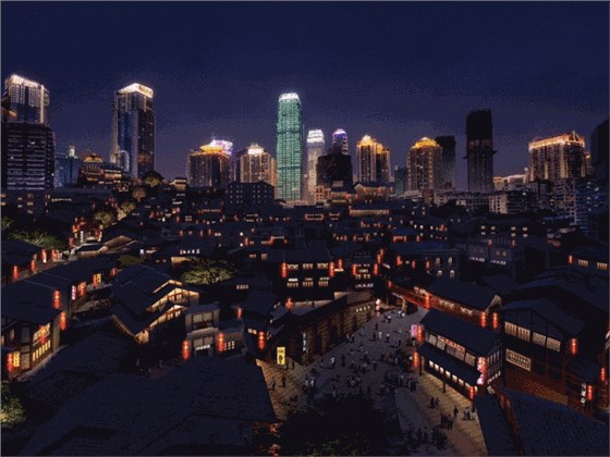 城市建筑燈光秀